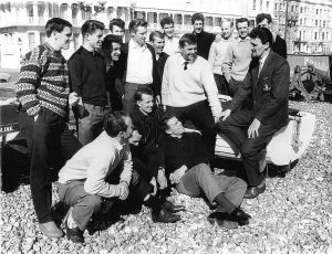 00075 Prints: Print of Jimmy Hill on Worthing Beach in 1963