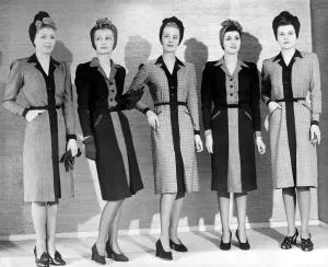 00075 Prints: Utility Dress Print: Models in Wartime Fashion, 15th May 1942