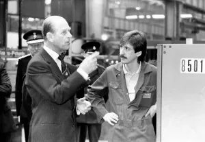 00078 Prints: Prince Philip at NEI Parsons Factory Print 1987