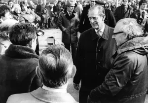 00078 Prints: Prince Philip visits HMS Warrior, Hartlepool 1980 Print (00078)