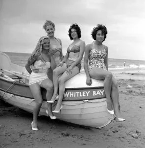 Whitley Bay Beach Beauty Girls Print, 28th July 1960