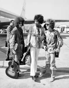 00083 Prints: Jimi Hendrix Arrives at Heathrow Airport Print, August 1967