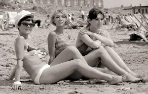 Retro Swimwear Fashion Prints: Czech workers at Britains Butlins Camp Barry Women Holidaymakers