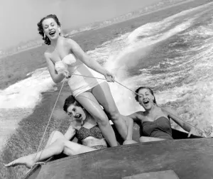 00085 Prints: Speedboat Print: Seaside Fun in 1950s Brighton