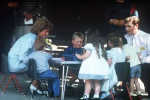 00085 Prints: Princess Diana with Nursery School Children Print 1989