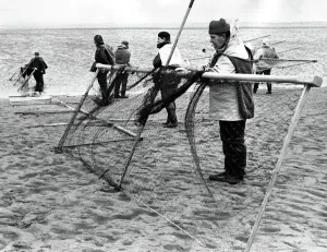 00087 Prints: Haaf-Net Fisherman of Solway Firth Print, Circa 1960