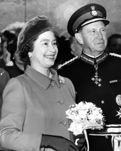 00087 Prints: Queen Elizabeth II and Prince Philip at Gateshead Metro Station Print 1981