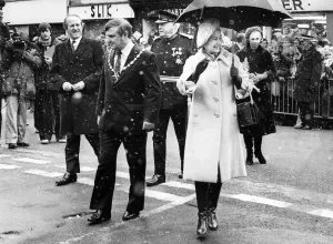 00087 Prints: Queen Elizabeth II and Prince Philip Visit Workington Print