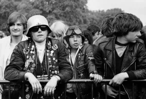 00088 Prints: 1969 Hyde Park Free Festival Print with Hells Angels Crowd