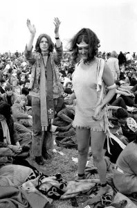 00088 Prints: Hippy Couple Dancing at Isle of Wight Festival Print 1969