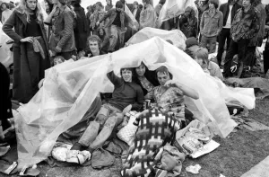 00088 Prints: Rainy Day Blues Fans at the Bath Festival 1970 Print