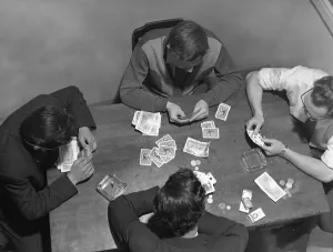 00089 Prints: Men Playing Poker Print, April 1959