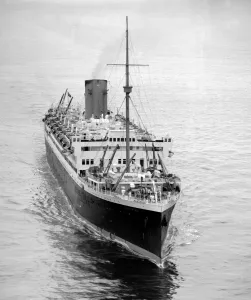 00093 Prints: Print of the SS Asturias at Sea, 15th September 1953
