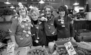 00093 Prints: Coventry Retail Market Flower People Print 1967