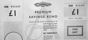 Money Prints: Premium Bond 1956 £1 Print