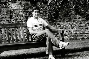 Ayrton Senna at Lotus Racing H.Q Print, Norfolk 1985
