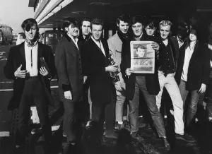 Teddy Boys Greet Gene Vincent at Heathrow 1969 Print