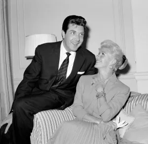 Ginger Rogers Prints: Ginger Rogers Laughing with David Hughes Print May 1959