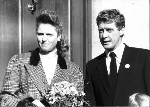 Prints of Michael Crawford actor with the Duchess of York visit Barts Hospital, 22nd October 1987 Hospital Prints: Michael Crawford with Duchess of York Print, Barts Hospital 1987