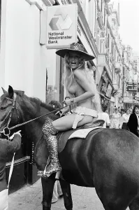 Fiona Richmond Actress in Naked Horse Ride Print