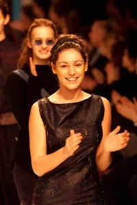 Prints of Kelly Brook Big Breakfast TV Presenter February 1999 at the Red or Dead London Fashion Week Parade show London Fashion Week Prints: Kelly Brook at Red or Dead London Fashion Week Print (1999)