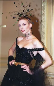 90s Fashion Model Prints: Nadja Averman Model parades in a design by Chanel in the Paris Fashion Show January