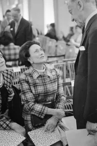 Fashion In The 60s Prints: Duchess Of Windsor January 1967 Pictured at Fashion Show in Paris France with