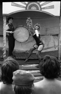 Helen Mirren as Fairground Stripper Print 1975