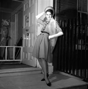 Vintage 1962 Fashion Print: Chic Model in Matching Ensemble