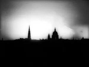 WW2 London Skyline Print: Ablaze During the Blitz