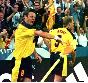 Craig Burley Celebrates World Cup Goal Print