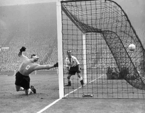 Prints of England v Hungary 25th November 1953 Messick fails to save and Hungary score their third goal. The final score was six three to Hungary Watscan - - 02/07/2009 Hungary Prints: England v Hungary 1953 Print: A Crushing Defeat