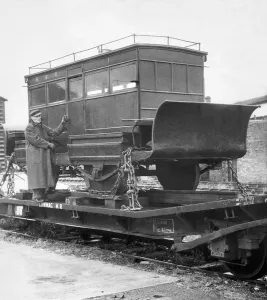 Prints of The Dandy a horse drawn railway passenger vehicle which ran between Drumburgh and Port Carlisle, Cumberland when the first North British line to silloth was opened in 1864 Cumberland Prints: The Dandy Print: Drumburgh to Port Carlisle 1864-1969