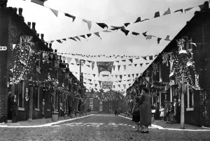 Manchester Coronation Celebrations Print 1953