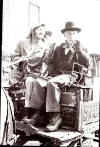Prints of Steptoe and Son in Shepherds Bush Horse and Cart Wilfred Bramble Harry H Corbett August 1974 1970s © Mirrorpix 0300to0399 Prints: Steptoe and Son Print - Shepherds Bush Horse and Cart Scene