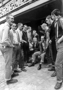 Prints of Skinheads in Coventry shopping precinct. 4th October 1969 Coventry Prints: Coventry Shopping Precinct Print, 4th October 1969