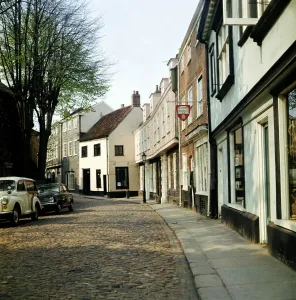 Norwich Elm Hill Cobble Street Print Circa 1972