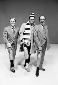 Elton John with Eric Morecambe and Ernie Wise Print 1976