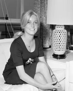 Prints of Catherine Deneuve Actress at the age of 20 making her International film debut in publicising the Roman Polanski film Repulsion, Here she is pictured at the Carlton Tower Hotel in London 0500to0599 Prints: Catherine Deneuve Print, 1964 London Debut