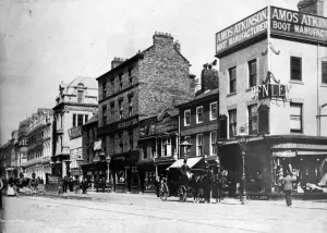 Victorian Era Transport Prints: Northumberland Street, Newcastle, Tynesides premier shopping area in a pre-World War