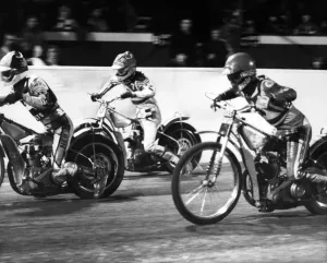 Prints of Speedway action at Belle Vue from the opening night of the season with the Belle Vue Aces taking on the Colts. Manchester, 11th March 1984 Manchester Prints: Belle Vue Aces vs Colts Speedway Print, 11th March 1984