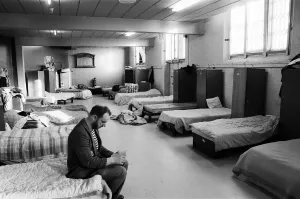 Camp Hill Night Shelter Dormitory Print 8th February 1990