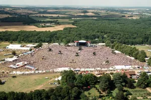 Music Festival Prints: Aerial Print of Oasis at Knebworth House 1996