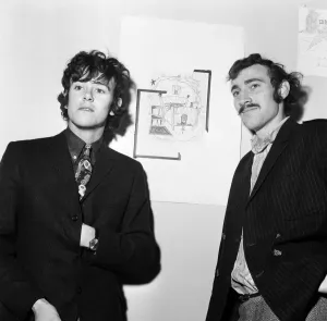 Entertainment In The 1960s Prints: Donovan and his friend Gypsy Dave at Television House ahead of the screening of