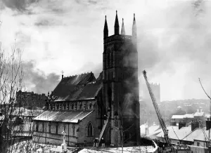 Durham City Church Fire Print 1985