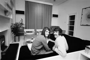 Sandie Shaw with Jeff Banks at Home in Blackheath Print 1968