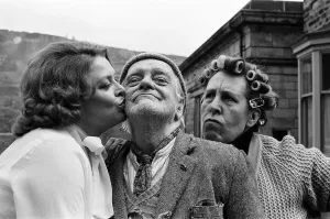 Prints of Lynda Baron (Lilly Bless Her), Bill Owen (Compo) and Kathy Staff (Nora Batty) on the set of Last of the Summer Wine. 27th May 1983 0800to0899 Prints: Last of the Summer Wine Print - 27th May 1983