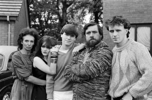 Prints of The cast of Brookside. From left to right, Sue Johnston (Sheila Grant). Shelagh O Hara (Karen Grant), Simon O Brien (Damon Grant), Ricky Tomlinson (Robert Grant) and Paul Usher (Barry Grant) Merseyside Prints: The Cast of Brookside Print, 6th October 1982