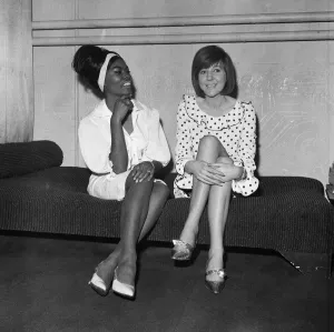 Dionne Warwick meets Cilla Black at the London Palladium Print 20th May 1964