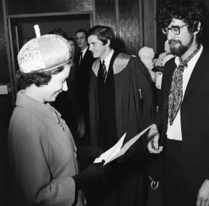 Duke Of Edinburgh Prints: Queen Elizabeth II meets Piers Corbyn, 1969 Print